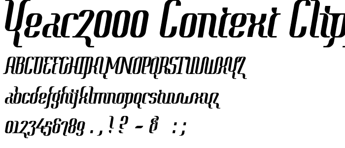 Year2000 Context Clipped font